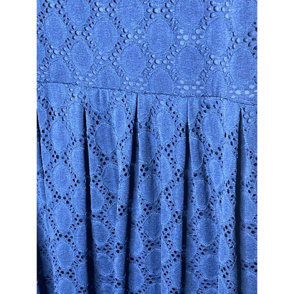 Ronni Nicole Blue Eyelet Lace Pleated Dress Women’s Size 14 - Picture 11 of 11